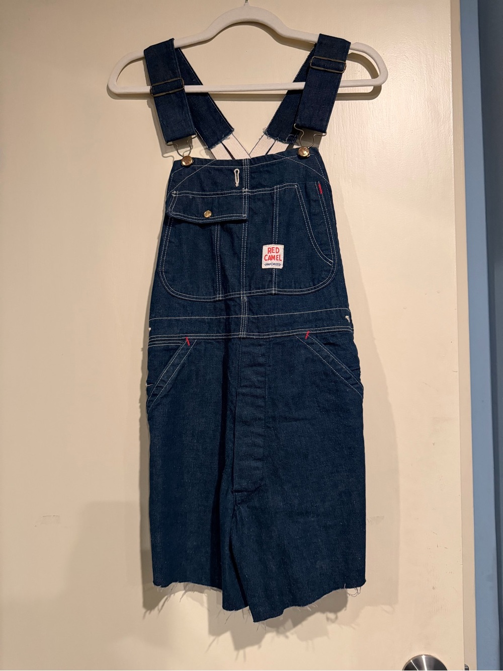 Red Camel vintage Dark Blue Denim women’s Relaxed Overalls